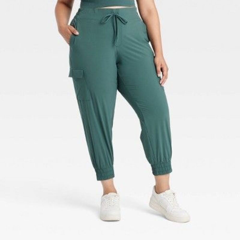 All In Motion - Women's Active Light Mid-Rise Cargo Joggers - All  Green
